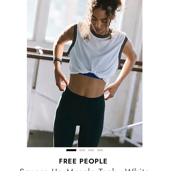 FP Movement by Free People White Muscle Tee with Black Trim - Picture 4 of 4